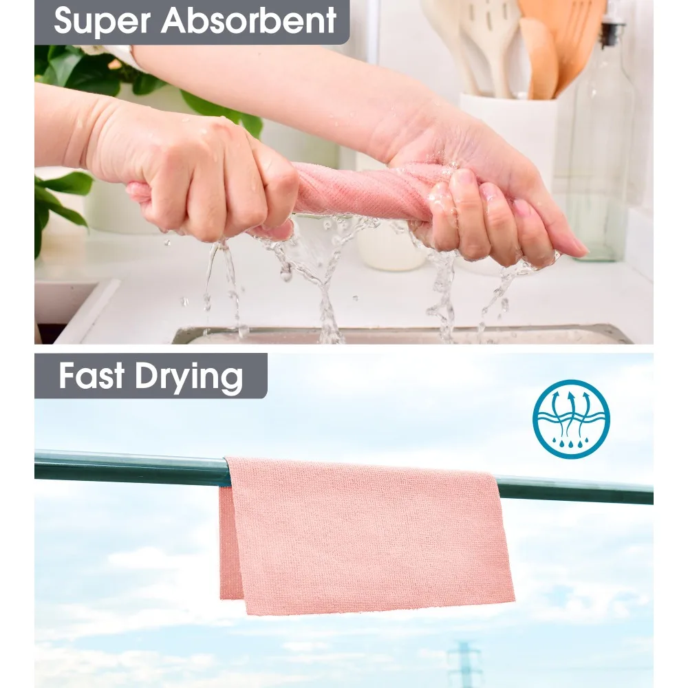 1 Roll/20pcs Reusable Microfiber Cleaning Wipes - High Absorbency, Durable & Machine Washable Kitchen Towels for Dishes Utensils thumbnail 5
