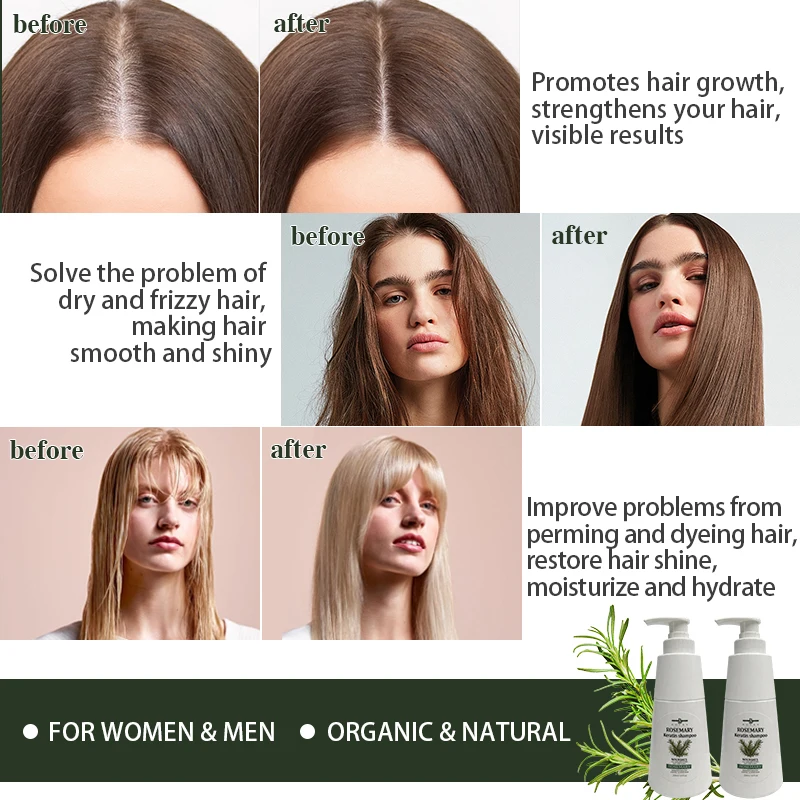 200ml Rosemary Shampoo Natural rowth Deep Cleansing Scalp Care Oil Control Strengthening Hair Thickening Volumizing thumbnail 6