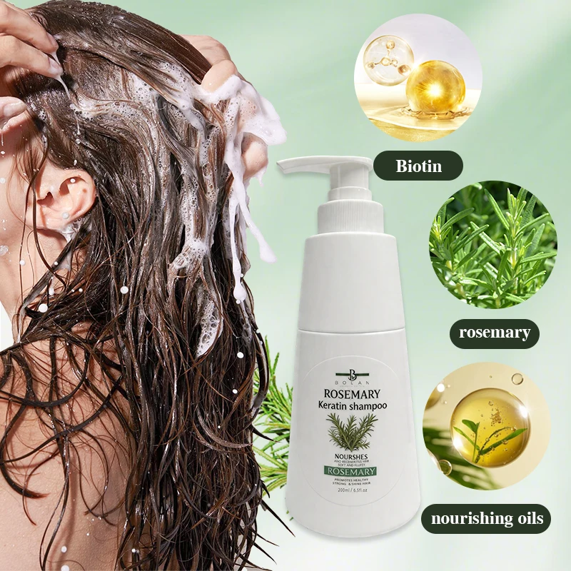 200ml Rosemary Shampoo Natural rowth Deep Cleansing Scalp Care Oil Control Strengthening Hair Thickening Volumizing thumbnail 2