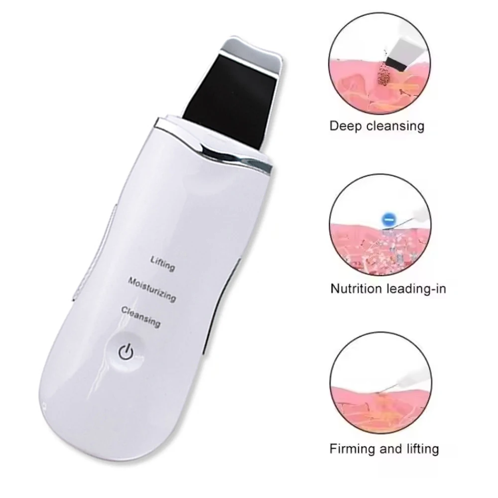 Ultrasonic Skin Scrubber Blackhead Remove Pores Deep Cleaning Peeling Sholve Portable Home Use Skin Care Beauty Device thumbnail 3