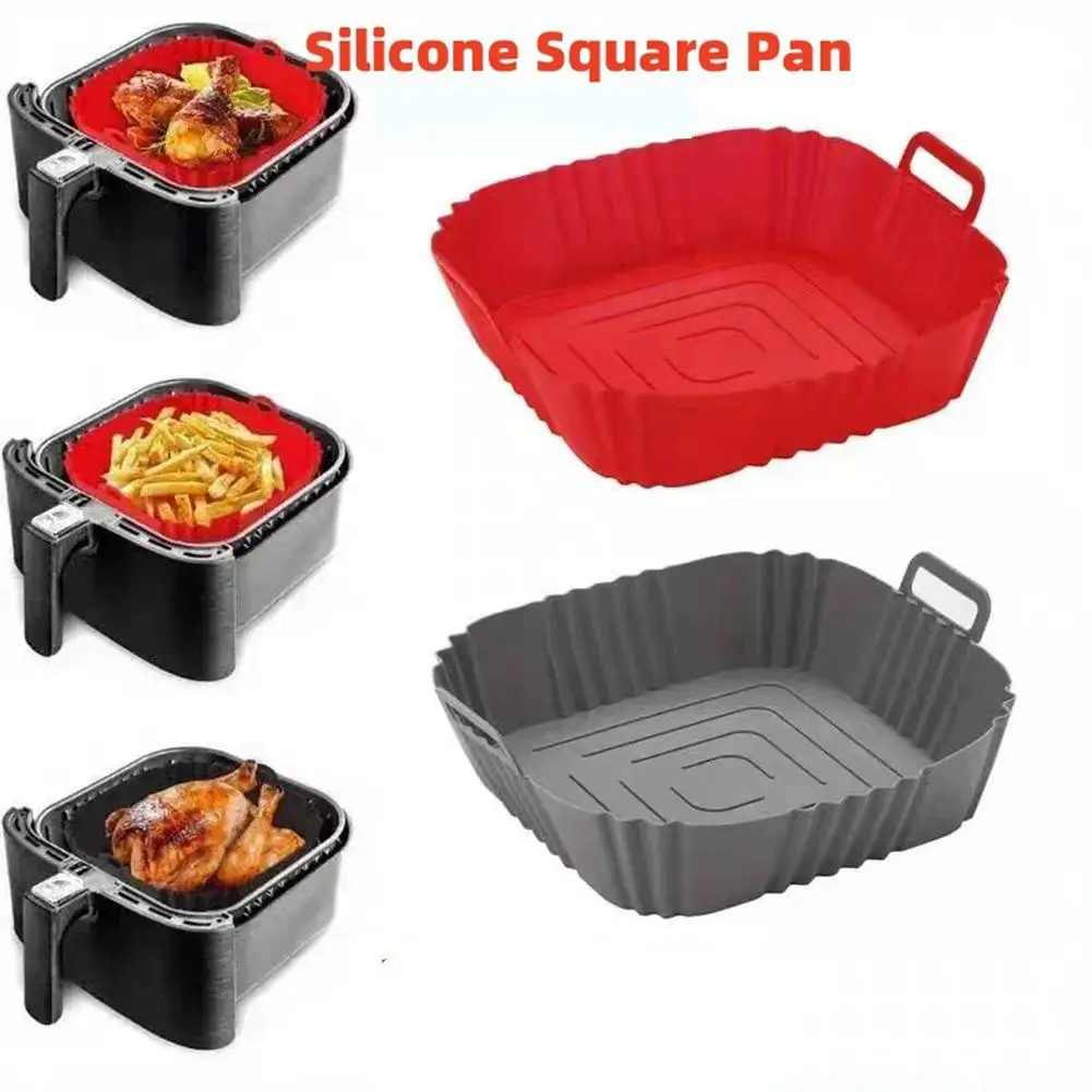 Reusable Airfryer Pan Liner Accessories Silicone Air Fryers Oven Baking Tray Pizza Chicken Airfryer Non-stick Silicone Mould thumbnail 3