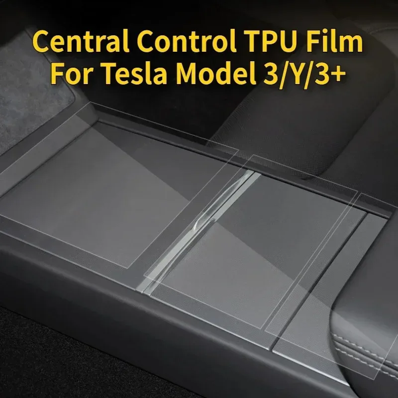 For Tesla Model 3/Y 2021-2024 Central Control TPU Film Center Console Cup Holder Film Protective Interior Transparent Film thumbnail 2