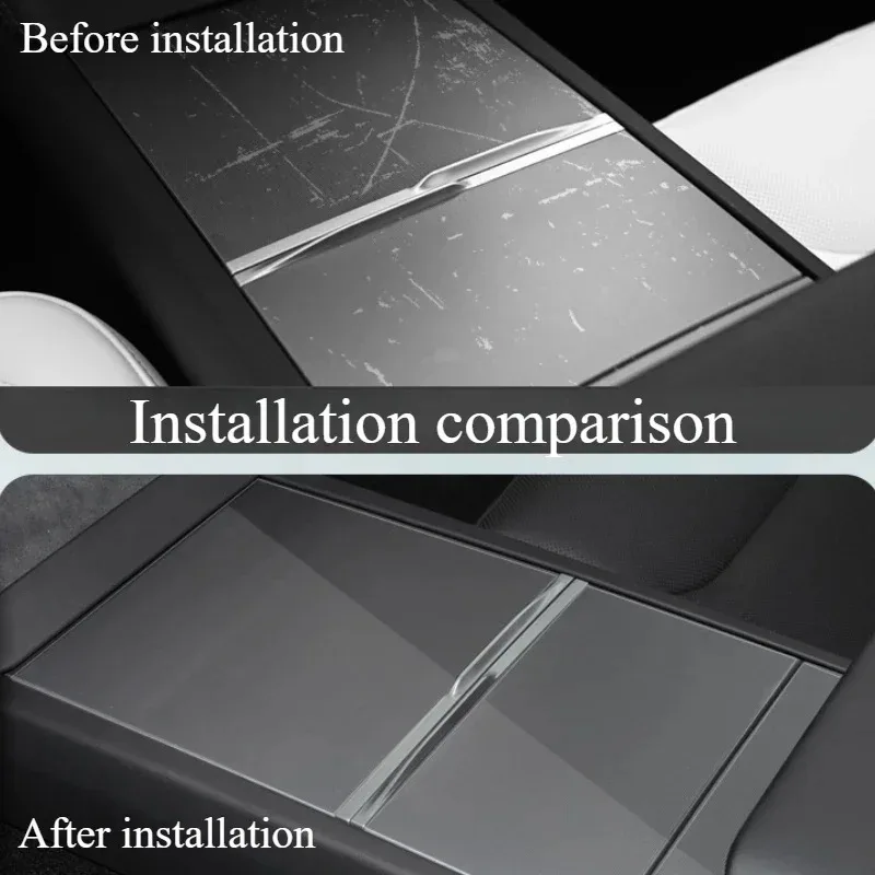 For Tesla Model 3/Y 2021-2024 Central Control TPU Film Center Console Cup Holder Film Protective Interior Transparent Film