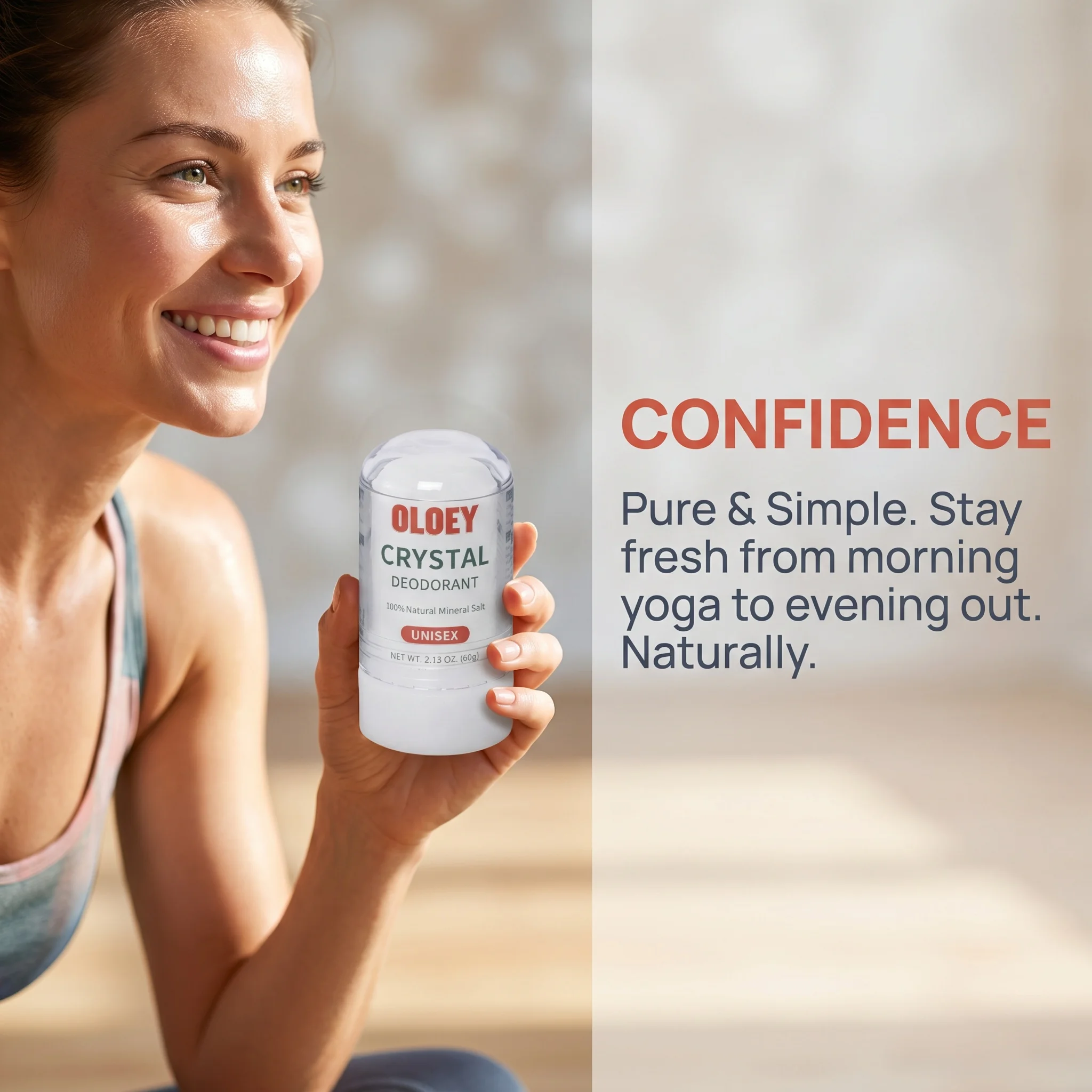 1/2/3pcs Crystal Deodorant Stick for Women and Men, 2.12 oz/60g - 100% Natural Alum Salt Stone Rock - Unscented Mineral Rock thumbnail 4
