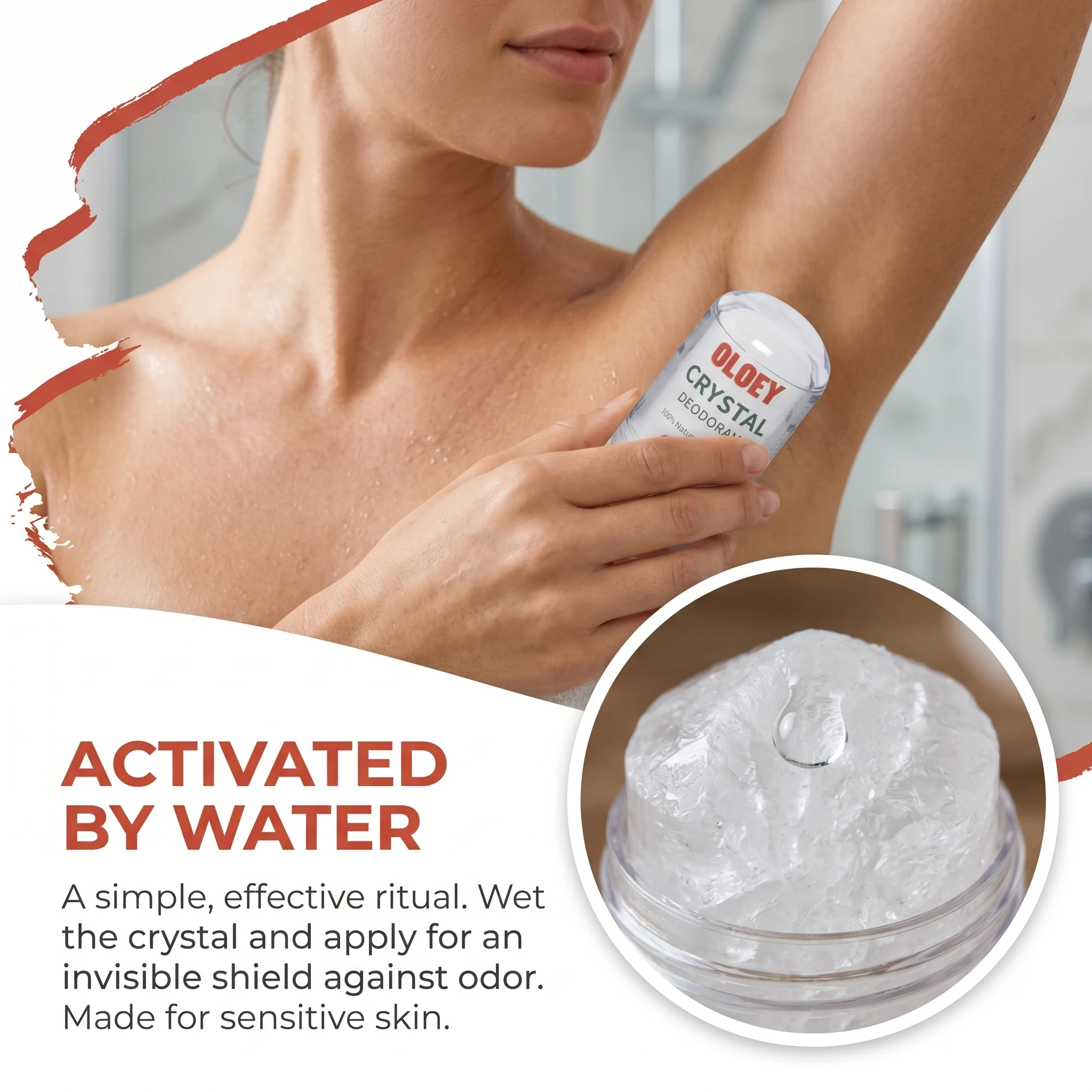 1/2/3pcs Crystal Deodorant Stick for Women and Men, 2.12 oz/60g - 100% Natural Alum Salt Stone Rock - Unscented Mineral Rock thumbnail 6
