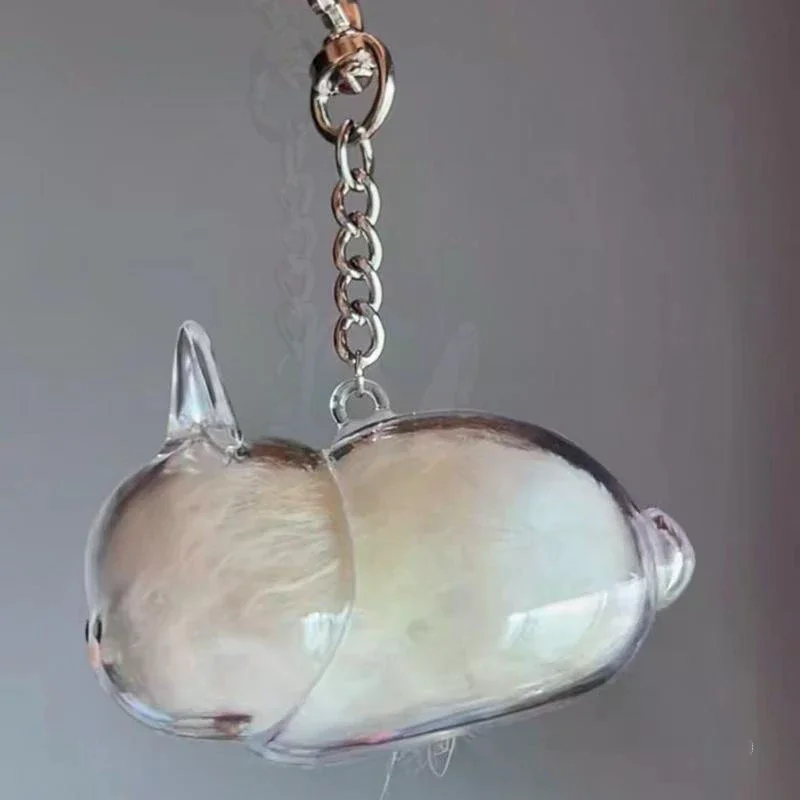 Rabbit Hair Keepsake Box Pendant Keychain Pet Memorial Collection Bag Decor Gift thumbnail 5