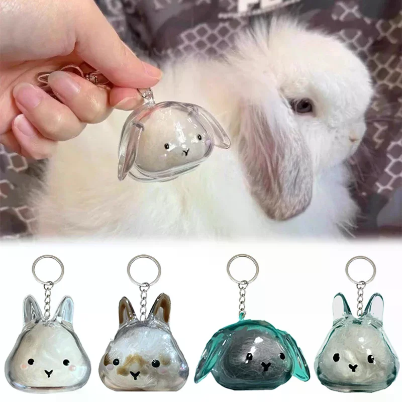 Rabbit Hair Keepsake Box Pendant Keychain Pet Memorial Collection Bag Decor Gift thumbnail 2