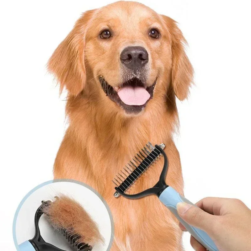 1pc Stainless Steel Dual Sided Pet Comb, Dog Cat Tangle Remover Brush, Portable Grooming Accessory for Household Pets thumbnail 6