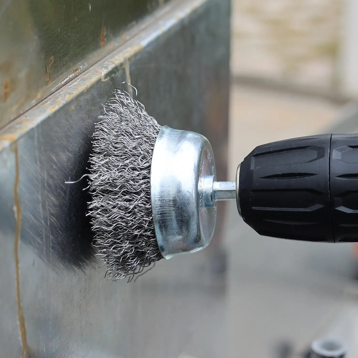 Hex Shank Wire Brush Rust Removal Cleaning Polishing Drill Brushes Coarse Carbon Steel Crimped Wire Wheel for Power Rotary Tools thumbnail 2