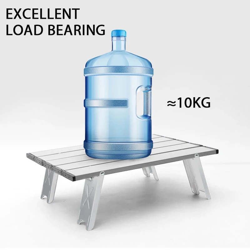 Aluminum Alloy Folding Roll Table, Lightweight Portable Outdoor Mini Table, Backpacking Camping Picnic BBQ Home Desk thumbnail 4