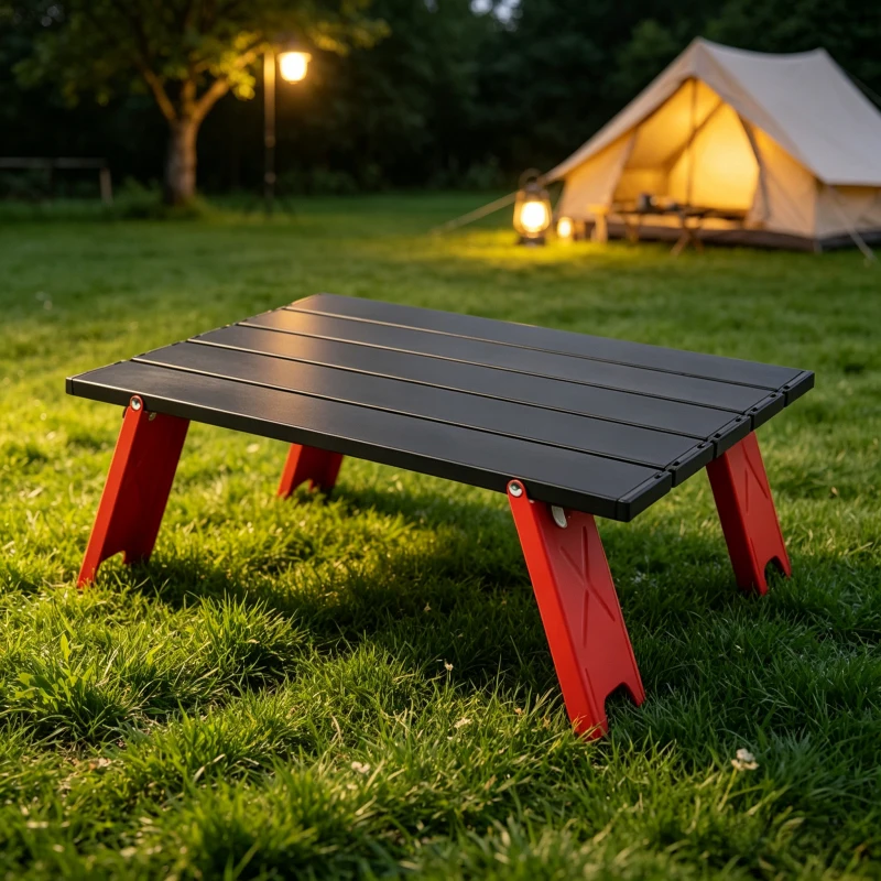 Aluminum Alloy Folding Roll Table, Lightweight Portable Outdoor Mini Table, Backpacking Camping Picnic BBQ Home Desk