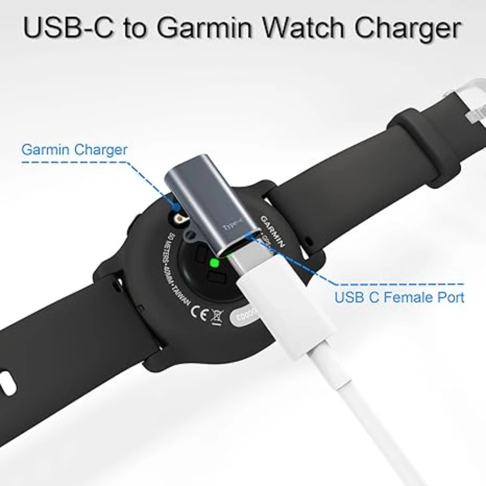 USB-C Charger Cable Adapter For Garmin Fenix 8 7 7S 7X 6S 6 Forerunner 955 965 970 740 instinct 3 2 2X 2S E Quatix Charging thumbnail 6