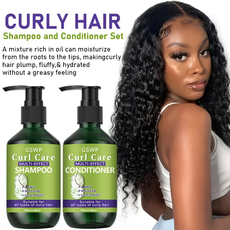 GSWP Curly Hair Care Shampoo and Conditioner Set,is moisturizing properties and deeply nourishes and cares for curly hair.200ml thumbnail 2