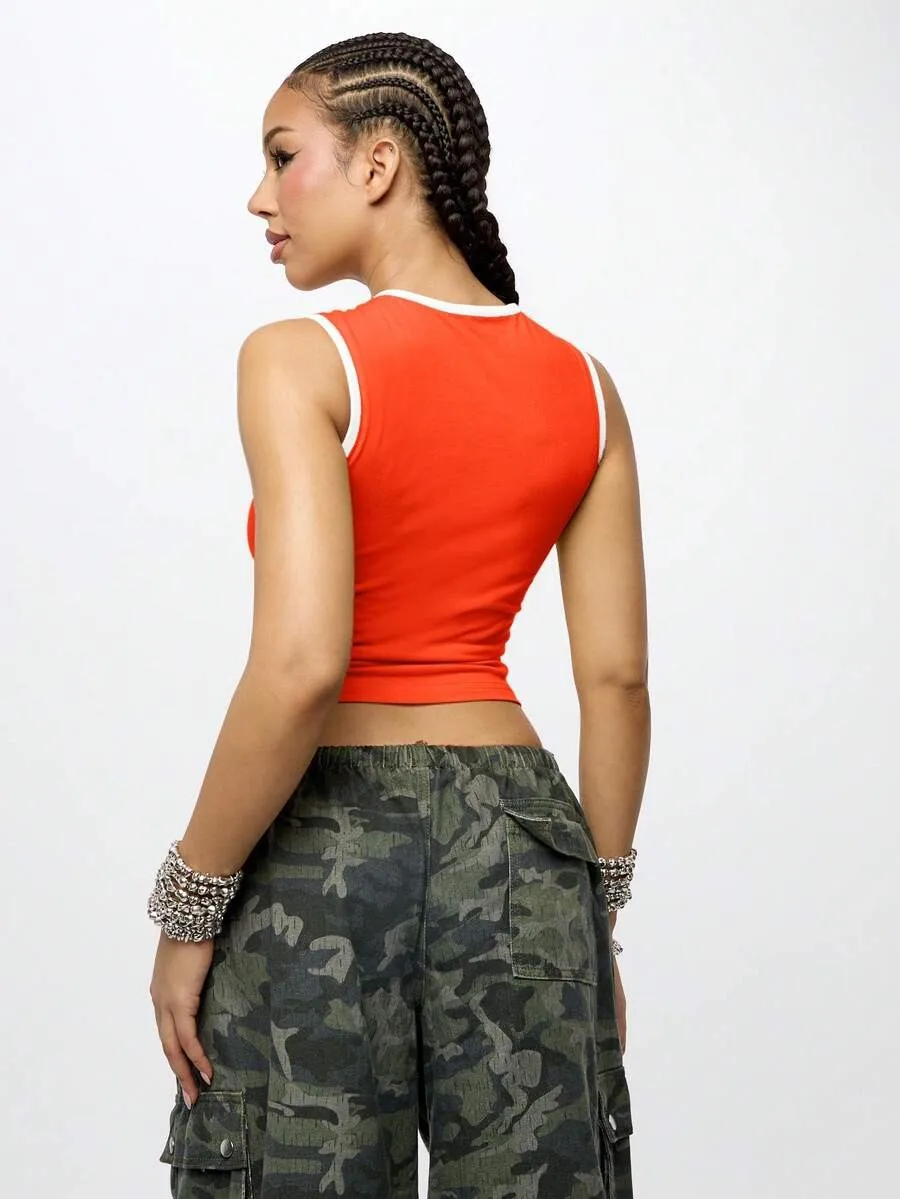 America's Sweetheart Yellow Crop Tank Top - Y2K Streetwear, Sleeveless, Retro Varsity Style thumbnail 2