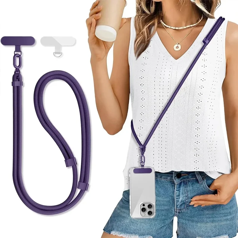 Universal Phone Lanyard Crossbody Necklace Strap Phone Adjustable Long Hanging Rope Anti-Lost Durable Sturdy Lanyard for iPhone thumbnail 6