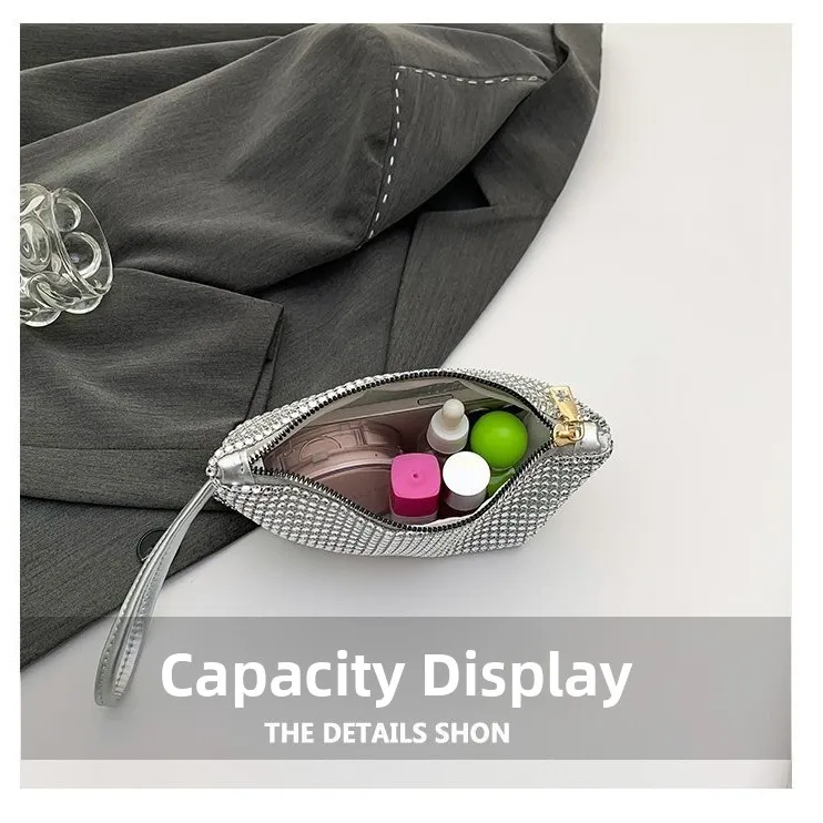 Shiny Rhinestone Lightweight Fashionable Korean Style Wristlet Coin Purse Handheld Bag Versatile Daily Accessory Crossbody Bag thumbnail 4