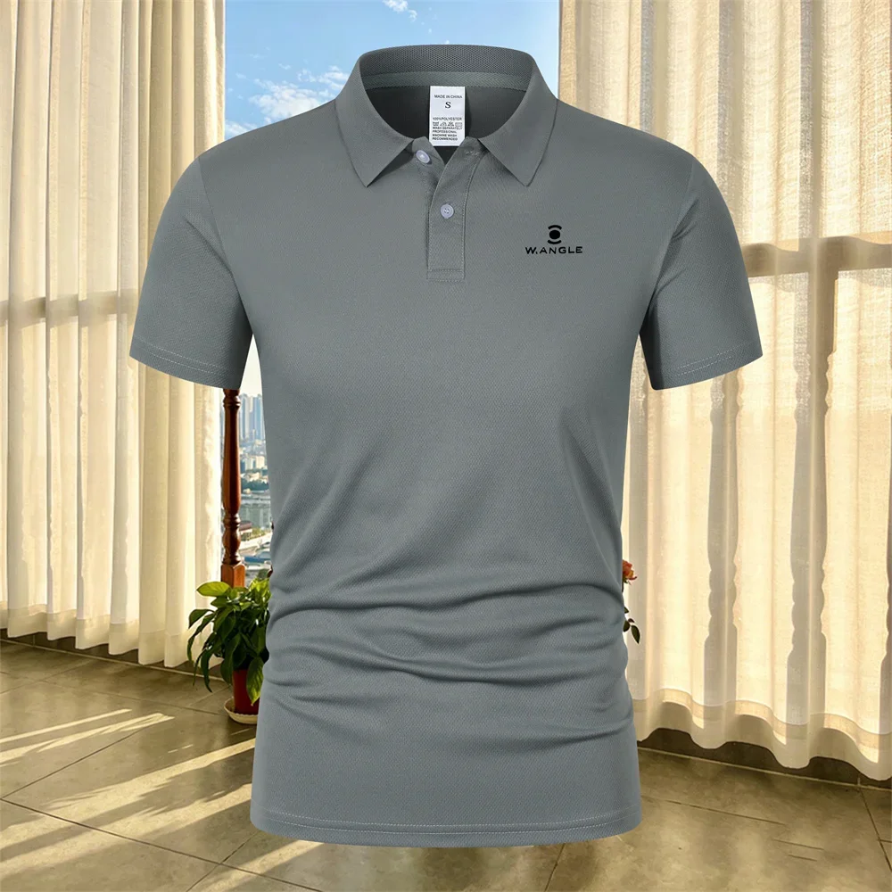Golf T-shirt Sport Speed Dry Polo Men's Short Sleeve T-shirt Flip Collar Lightweight Street Wear Sports Solid Color Casual Top thumbnail 4