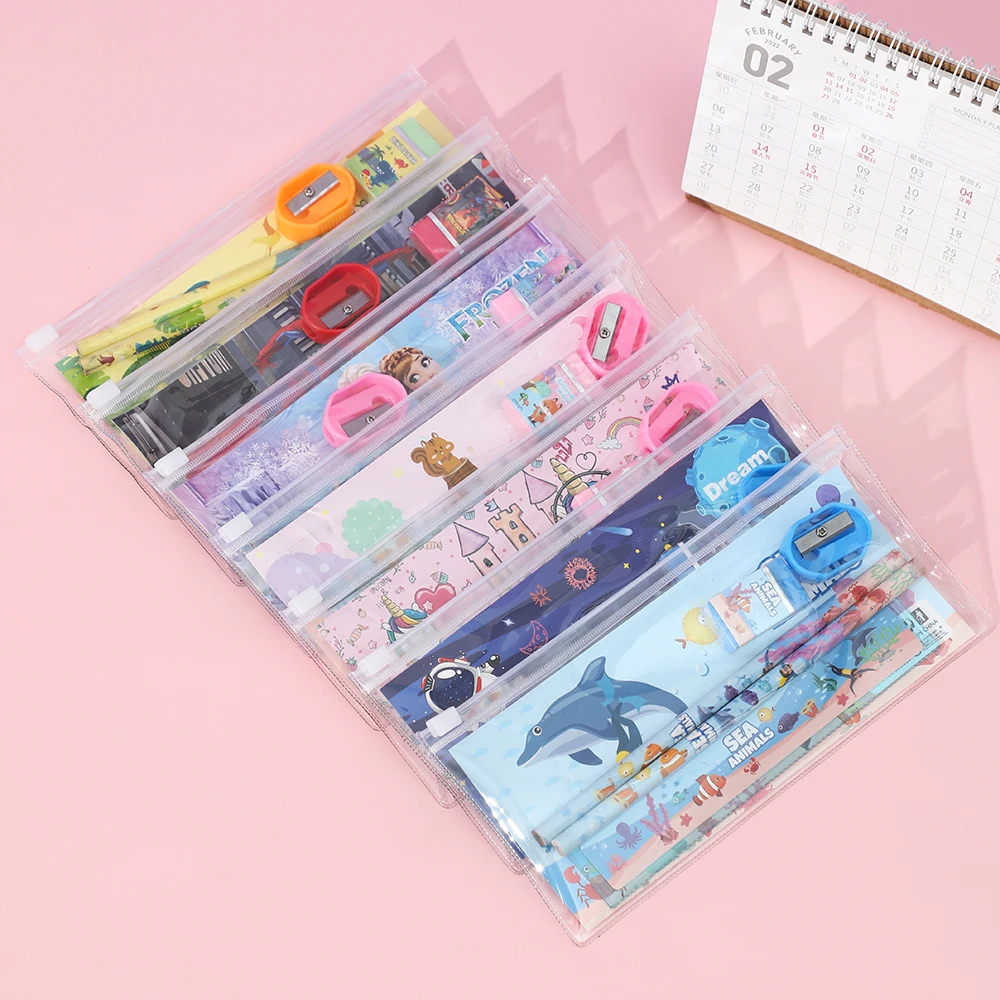 Zipper Pouch Stationery Kit for Student School Stationery Supplies Portable Study Gift for Kid Zip Storage Bag Package thumbnail 4
