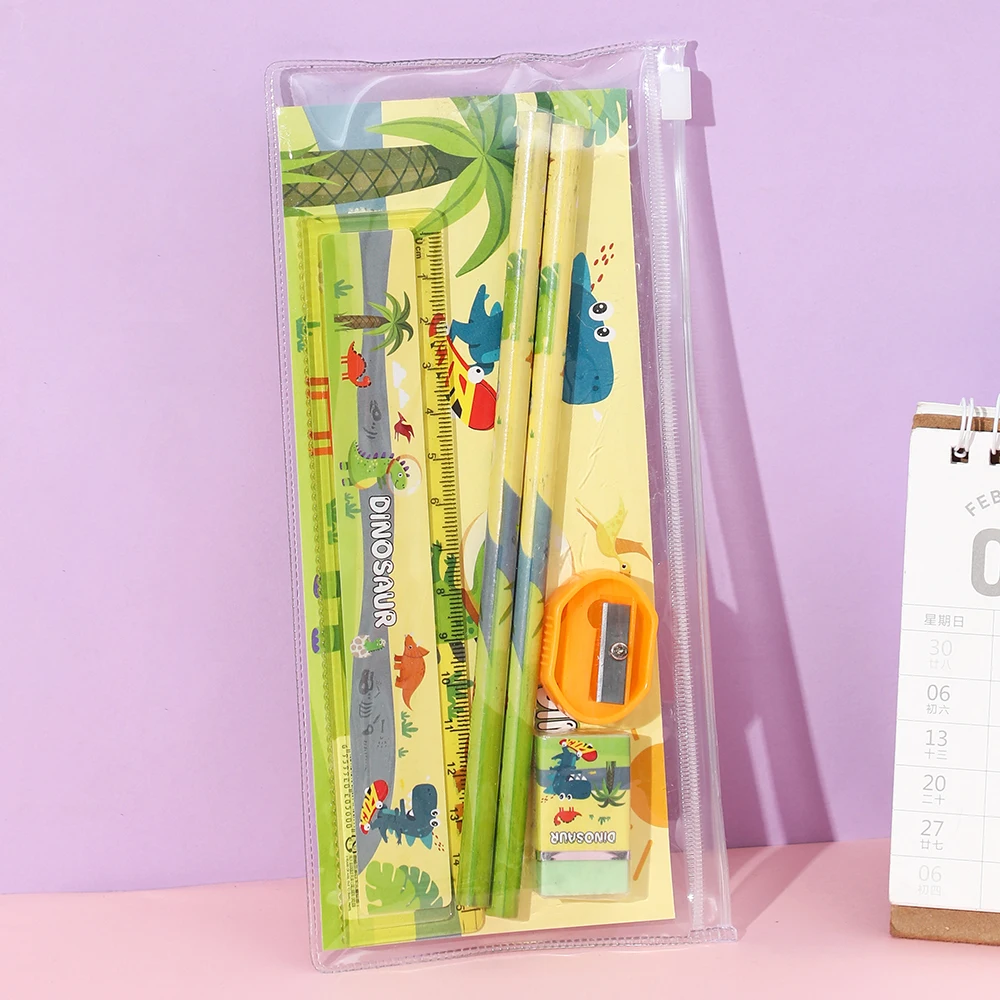 Zipper Pouch Stationery Kit for Student School Stationery Supplies Portable Study Gift for Kid Zip Storage Bag Package thumbnail 2