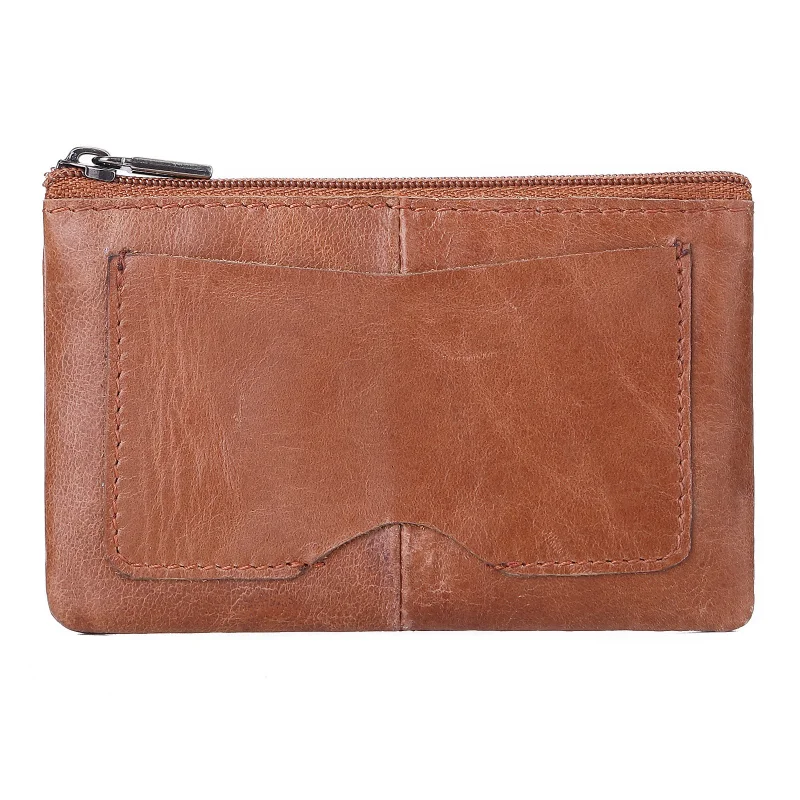 Small Cow Leather Women's And Men's Card Bag Coin Purse Slim Credit Card Holder Key Wallet For Men Women thumbnail 2