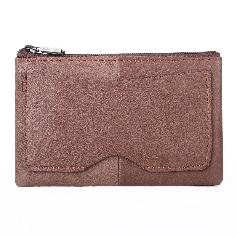 Small Cow Leather Women's And Men's Card Bag Coin Purse Slim Credit Card Holder Key Wallet For Men Women thumbnail 6