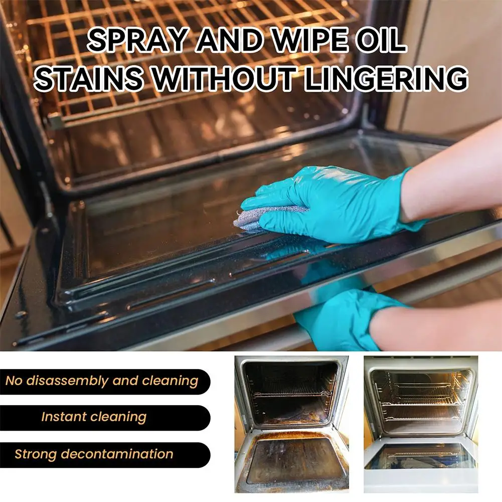 1/2/3pcs Ovens Cleaning Foam Spray Strong Kitchen Remove Grill Stove Oil Stains All Purpose Cleaner for Kitchen Appliances House