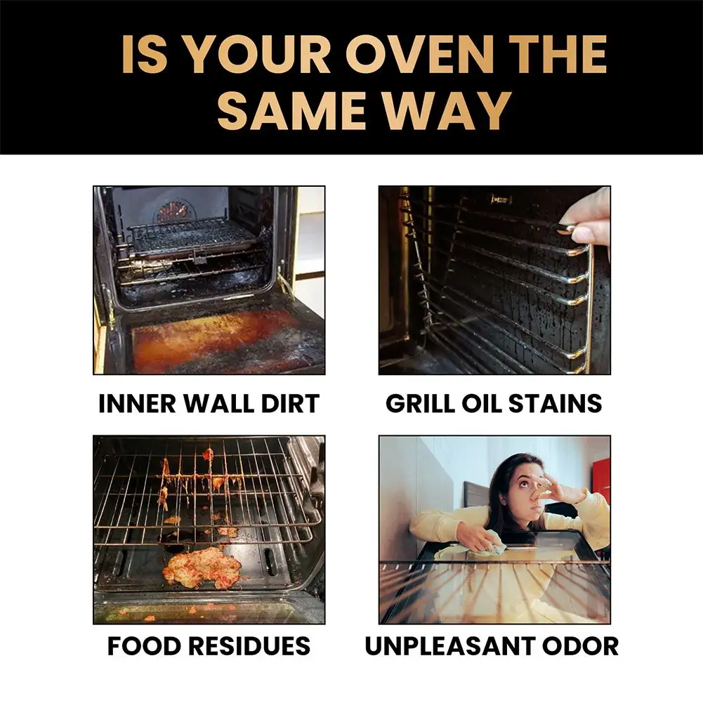 1/2/3pcs Ovens Cleaning Foam Spray Strong Kitchen Remove Grill Stove Oil Stains All Purpose Cleaner for Kitchen Appliances House thumbnail 3