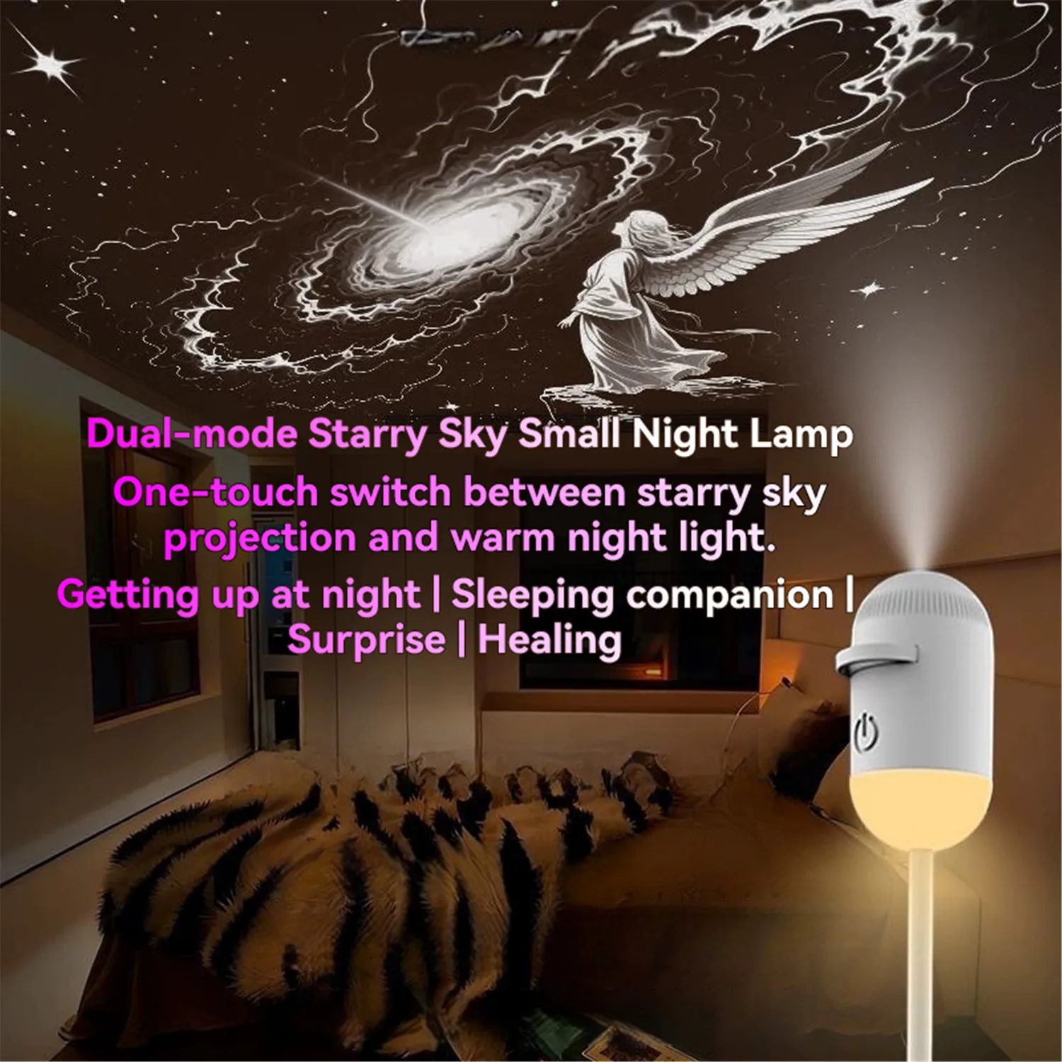 2-in-1 Mini Galaxy Star Projector Night Light LED Starry Sky Ambient Lamp for Bedroom Sleep Decoration LED Atmosphere Light thumbnail 3