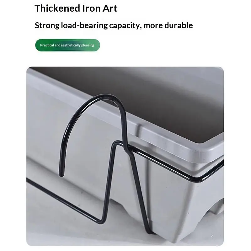 Rectangular Vegetable Flower Pot Hanging Rack Adjustable Home Balcony Planter Bracket for Space Saving Gardening thumbnail 3