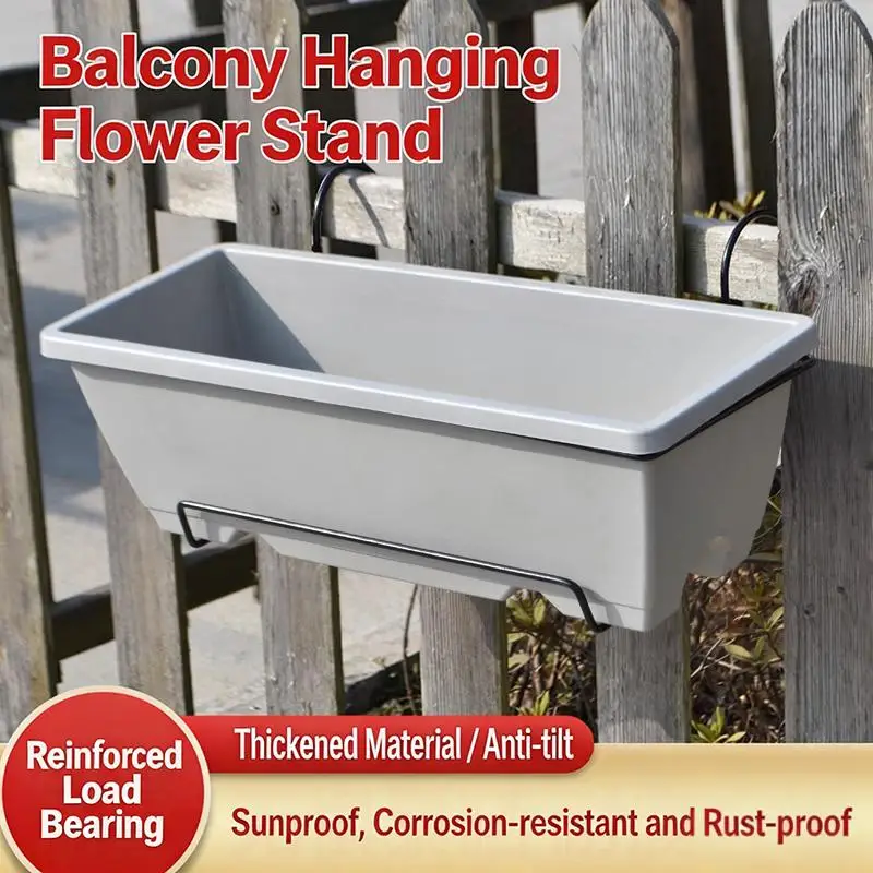 Rectangular Vegetable Flower Pot Hanging Rack Adjustable Home Balcony Planter Bracket for Space Saving Gardening thumbnail 5
