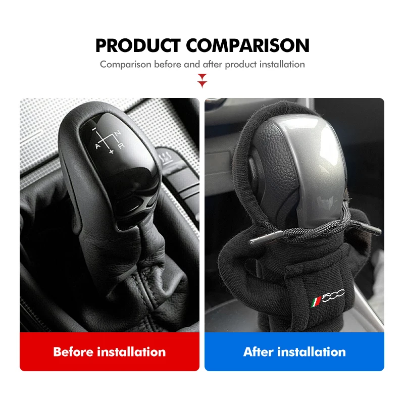 Car Hoodie Gear Shift Multi Color Fashion Protective Cover For Fiat For 500 595 500 695 500C 5CC 695C thumbnail 3