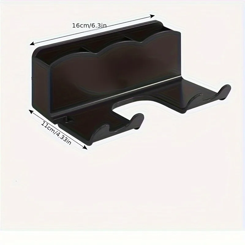 1pc hair dryer storage rack, storage bracket, bathroom multifunctional plastic household non porous storage rack thumbnail 4