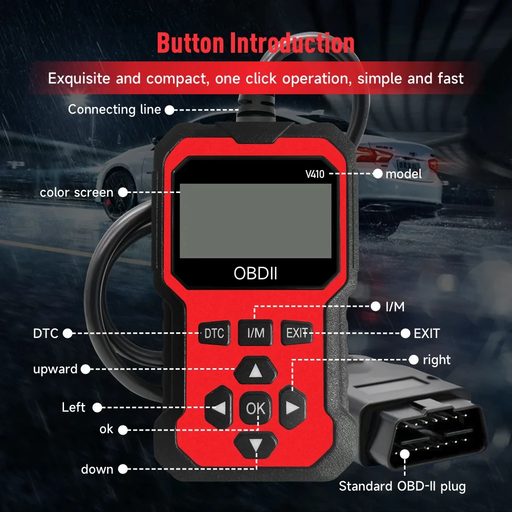 Obd2 Scanner Code Reader Car Diagnostic Tool Engine Fault Code Reader, Used to Clear Cel, with Real-Time Data/Freeze Frame/I/M Readiness, Suitable for All Obdii Protocol Cars thumbnail 5