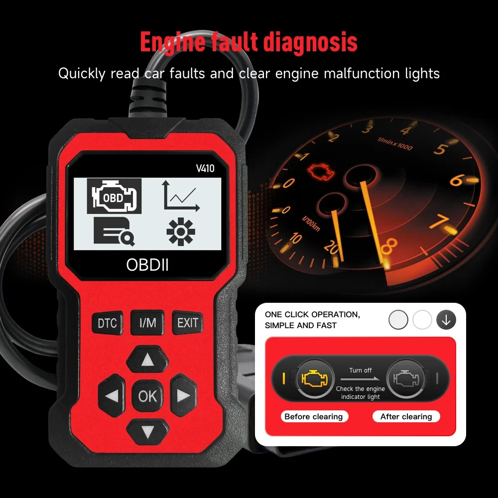 Obd2 Scanner Code Reader Car Diagnostic Tool Engine Fault Code Reader, Used to Clear Cel, with Real-Time Data/Freeze Frame/I/M Readiness, Suitable for All Obdii Protocol Cars thumbnail 3