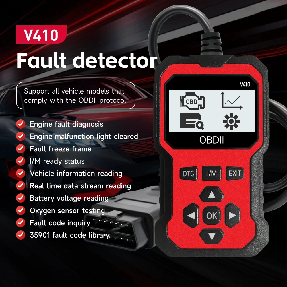 Obd2 Scanner Code Reader Car Diagnostic Tool Engine Fault Code Reader, Used to Clear Cel, with Real-Time Data/Freeze Frame/I/M Readiness, Suitable for All Obdii Protocol Cars thumbnail 4