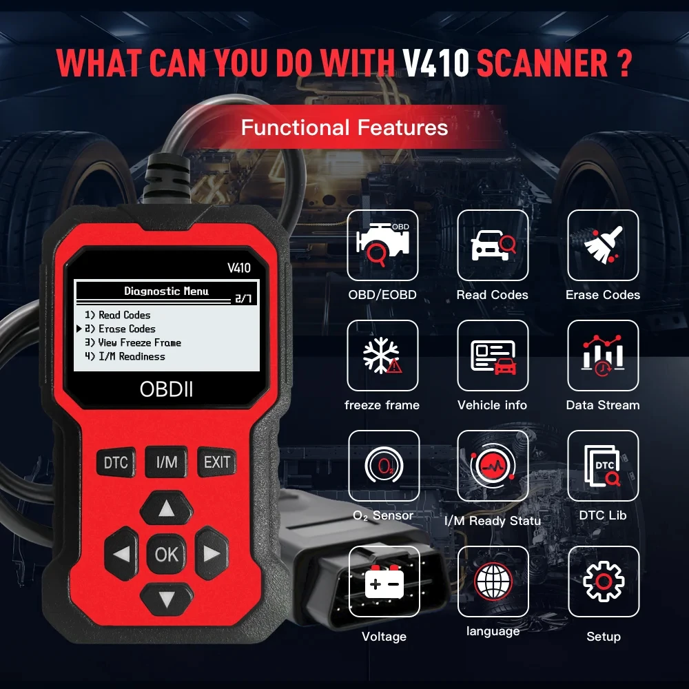 Obd2 Scanner Code Reader Car Diagnostic Tool Engine Fault Code Reader, Used to Clear Cel, with Real-Time Data/Freeze Frame/I/M Readiness, Suitable for All Obdii Protocol Cars thumbnail 6