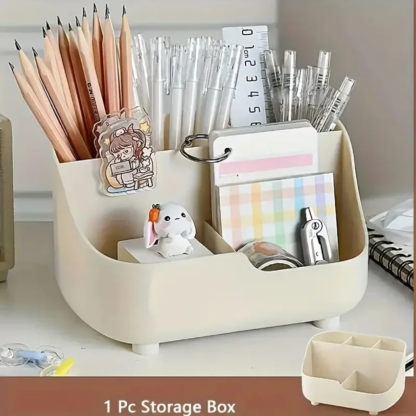 Large Capacity Desktop Storage Box Five-Compartment Desktop Organizer, Student Stationery Holder 5-Section Office Desk Organizer thumbnail 4