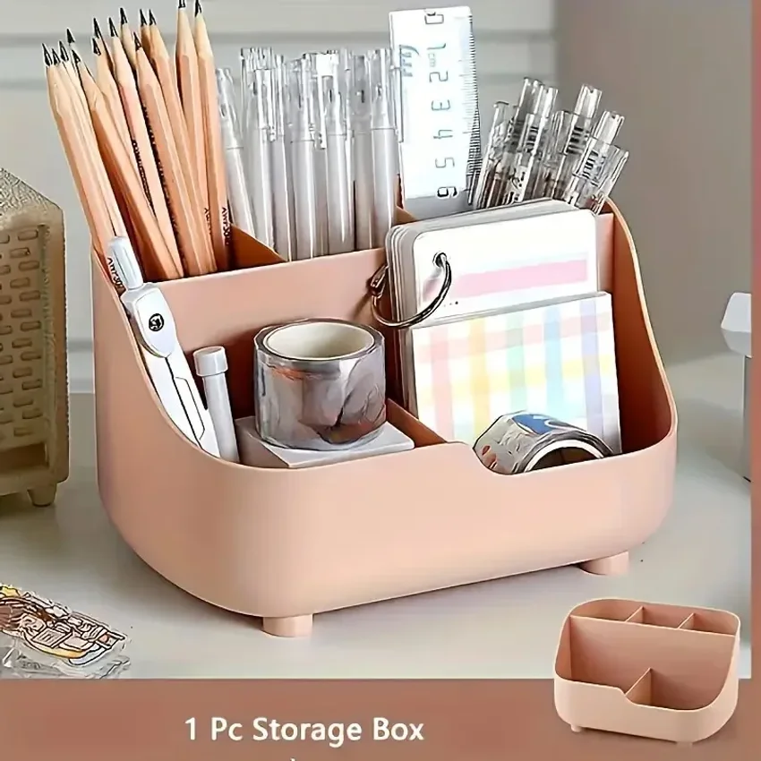 Large Capacity Desktop Storage Box Five-Compartment Desktop Organizer, Student Stationery Holder 5-Section Office Desk Organizer thumbnail 5