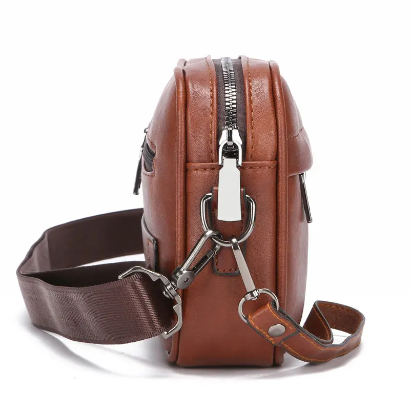 Men's Fashion Business Leather Clutch Bag Waterproof Anti-Theft Storage Shoulder Crossbody Small Square Bag Elite Style thumbnail 2