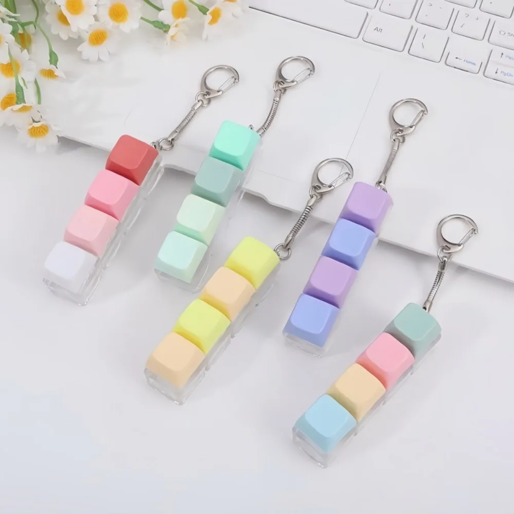 Light-up Stress Relief Button Keychain - Macaron Color Anti-Stress Toy for Finger Pressing thumbnail 6
