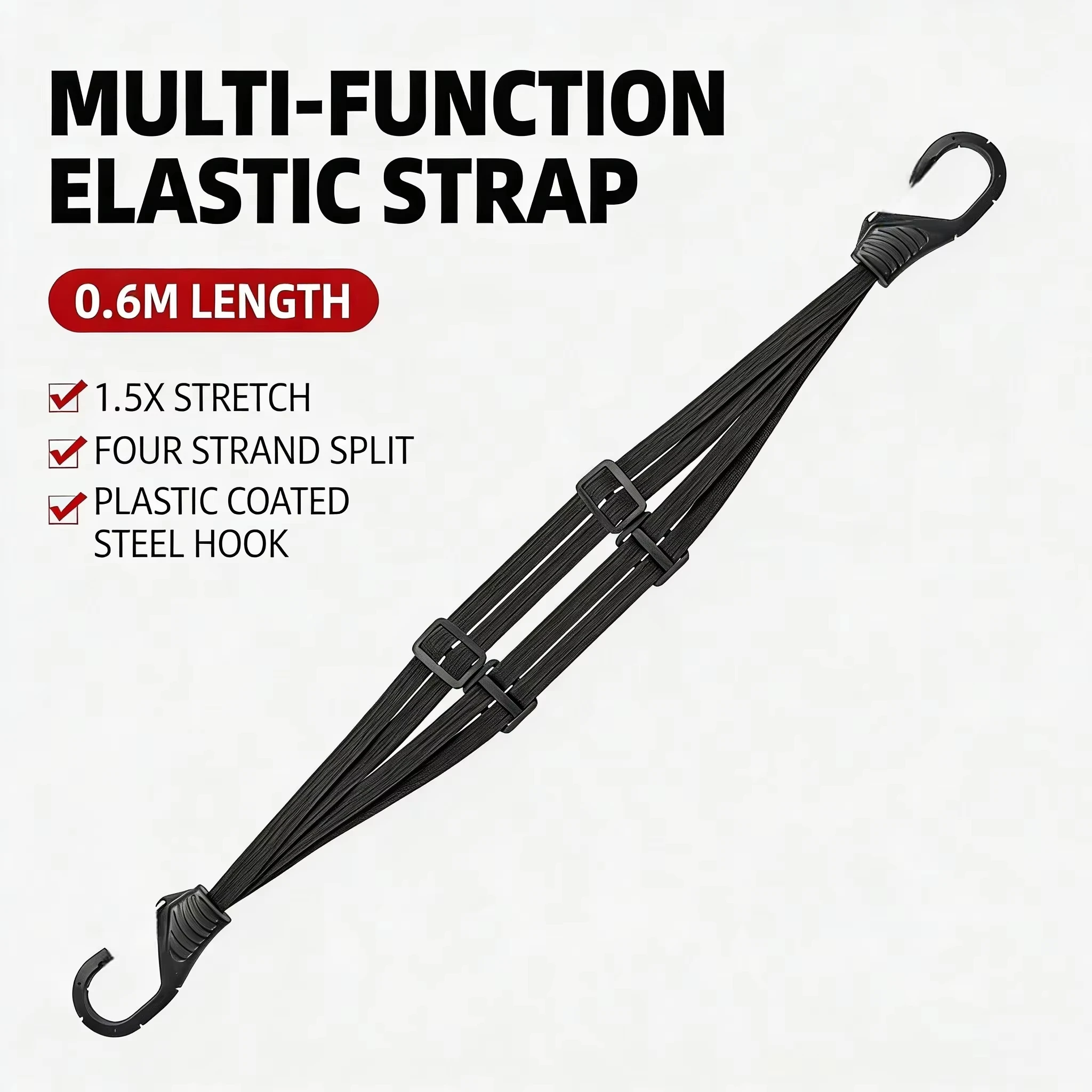 Motorcycle Luggage Strap Universal Elastic Suitcase with Safety Hook-Versatile Helmet Mesh Gear Transport Durable Sleek thumbnail 5