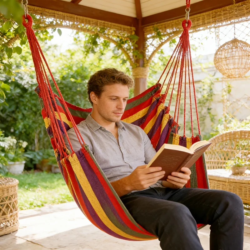 1pc Courtyard Leisure Gazebo Hanging Chair, Outdoor Hammock, Suitable for Outdoor Leisure Use Courtyard Chair, Park Chair thumbnail 4