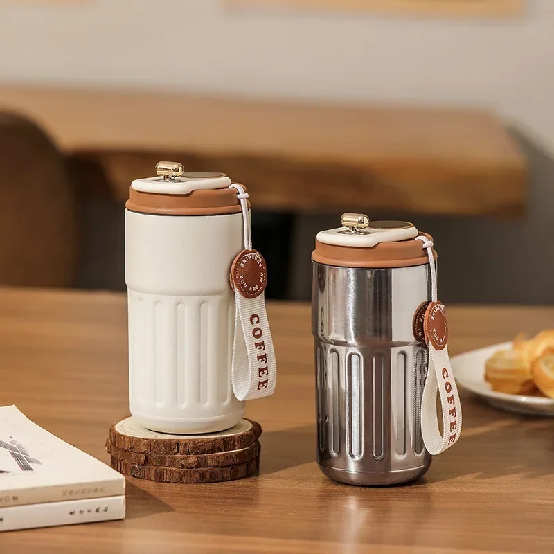 Hot Coffee Stainless Steel Thermos, Thermal Insulated Flask Mug for Travel Kitchen Dining Home Garden Drinkware thumbnail 4