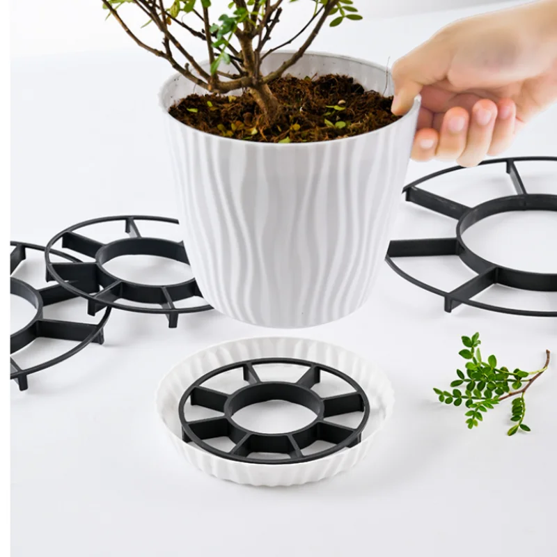 Plant Saucer Flower Pot Bracket Plastic Drainage Rack Stand Planters Support  for Prevent Rot and Damage on Patio and Deck thumbnail 2