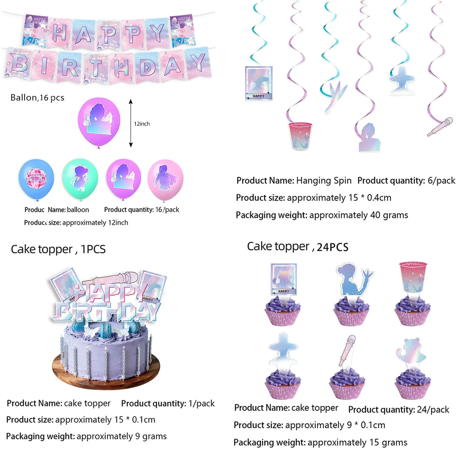Kpop Popular Disposable Party Tableware Set Girls Birthday Party Supplies Party Decorations Banner Kids Favors Boys Gifts thumbnail 6