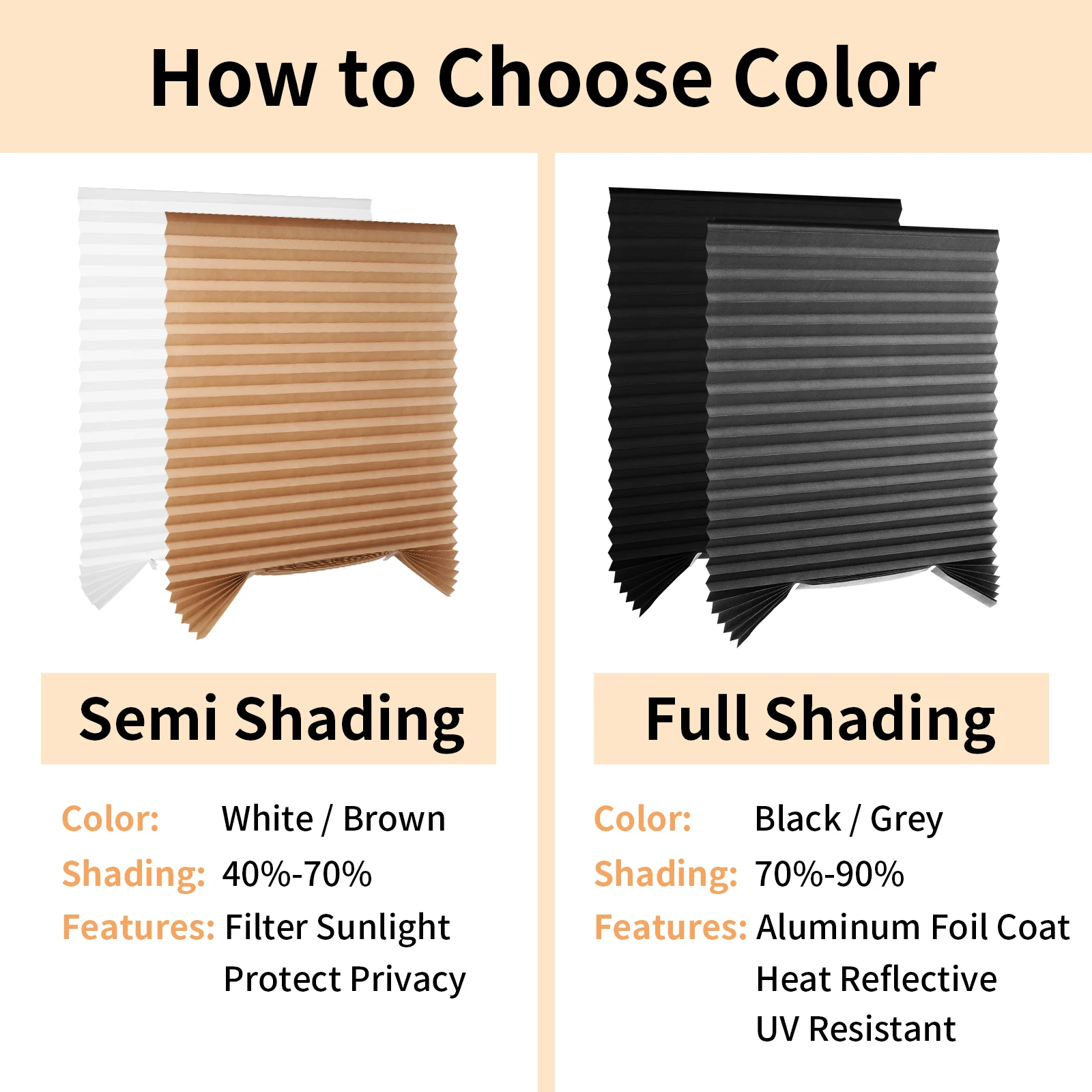 Pleated Window Blinds Blackout Light Filtering Easy to Cut  Paper Pleated Shades Adhesive Privacy Blinds for French Sliding Door thumbnail 5