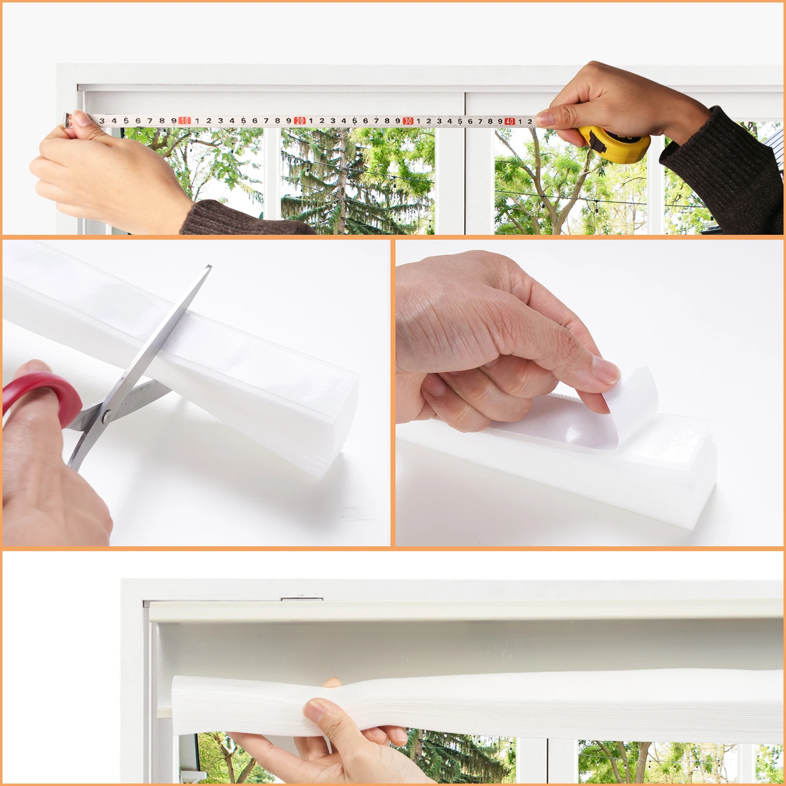 Pleated Window Blinds Blackout Light Filtering Easy to Cut  Paper Pleated Shades Adhesive Privacy Blinds for French Sliding Door thumbnail 4