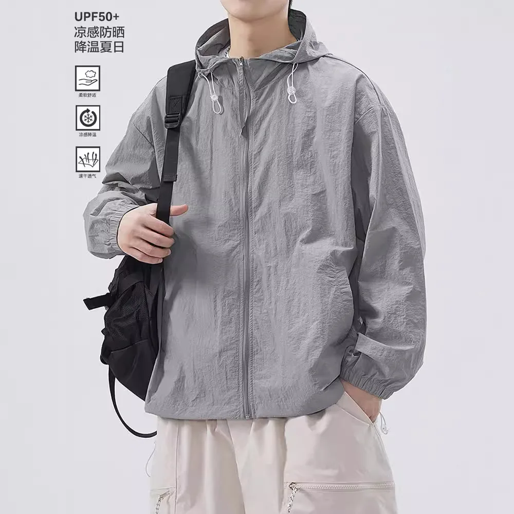 Ice Silk UPF 50+ Men's Sun Protection Coat Breathable Lightweight Summer Quick Dry UV Protect Outdoor Hoodie for Hiking Fishing thumbnail 2