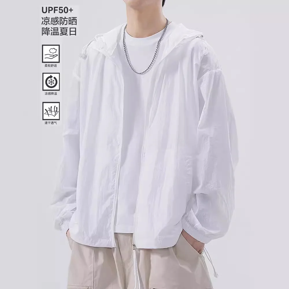 Ice Silk UPF 50+ Men's Sun Protection Coat Breathable Lightweight Summer Quick Dry UV Protect Outdoor Hoodie for Hiking Fishing thumbnail 3