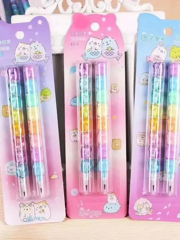 2PCs/Set Cute Pencil Mini Bear Non Sharpening Mechanical Pencil Student Writing Pen School Office Supplies Stationery Gifts thumbnail 4